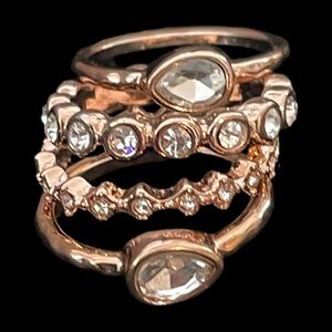 Stackable rose gold tone rings size 7 Can wear 1 or all 4 together! Super cute.